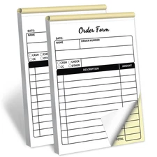 Receipt Book,Handheld 2-Part Carbonless,4x5.5 inches, Carbon Duplicate Copy S...