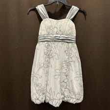 Girls Speechless Glittery Silver  White Sleevless Party Dress Size 10 EUC Cute