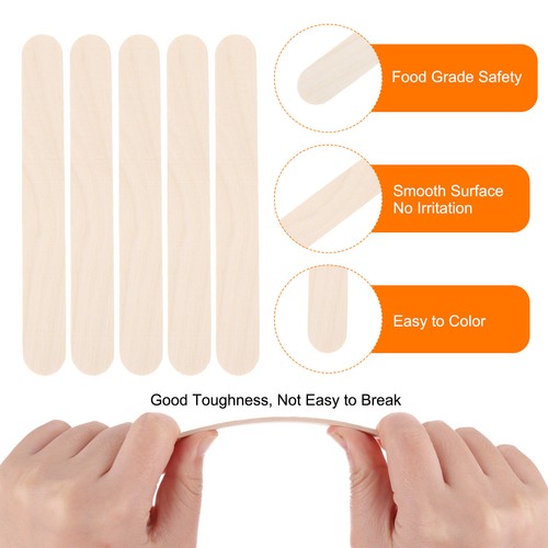 1000 Pack 6" x 0.74" Wood Craft Sticks for Molding Building,Wood Color - Foto 3 di 6