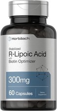 R Lipoic Acid 300mg  60 Capsules  Plus Biotin Optimizer  by Horbaach