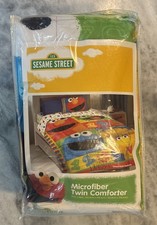 Vintage Sesame Street Twin Bed Comforter Blanket Microfiber 64 x86 New