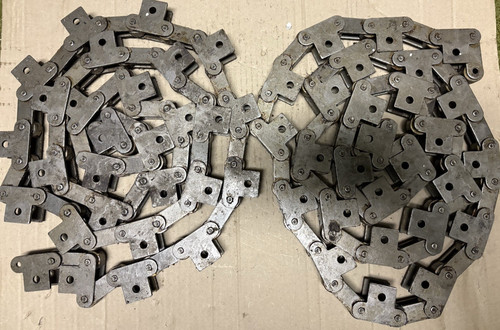 C2060H Style Roller Chain Links 12 feet Conveyor T-Style Attachment Used