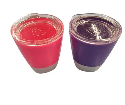 2 Munchkin 7 Oz Toddler Training Cups Pink & Purple BPA-Free With Lids