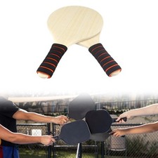 2x Badminton Wooden Paddles Rackets Sturdy for 3 Years Old and up Versatile