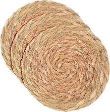 3er Set Tischset rund, geflochten, 20 cm, Untersetzer für Tisch