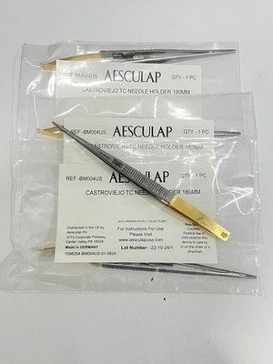 4X AESCULAP BM004US CASTROVIEJO TC NEEDLE HOLDER 180 MM (18cm)
