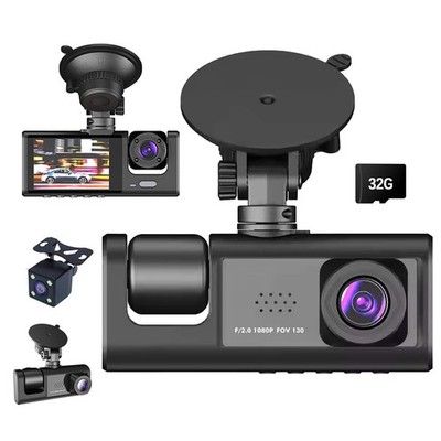 3 Kanal 1080P Dashcam mit APP Steuerung 5GHz WiFi Karte inklusive 32GB SD 170°