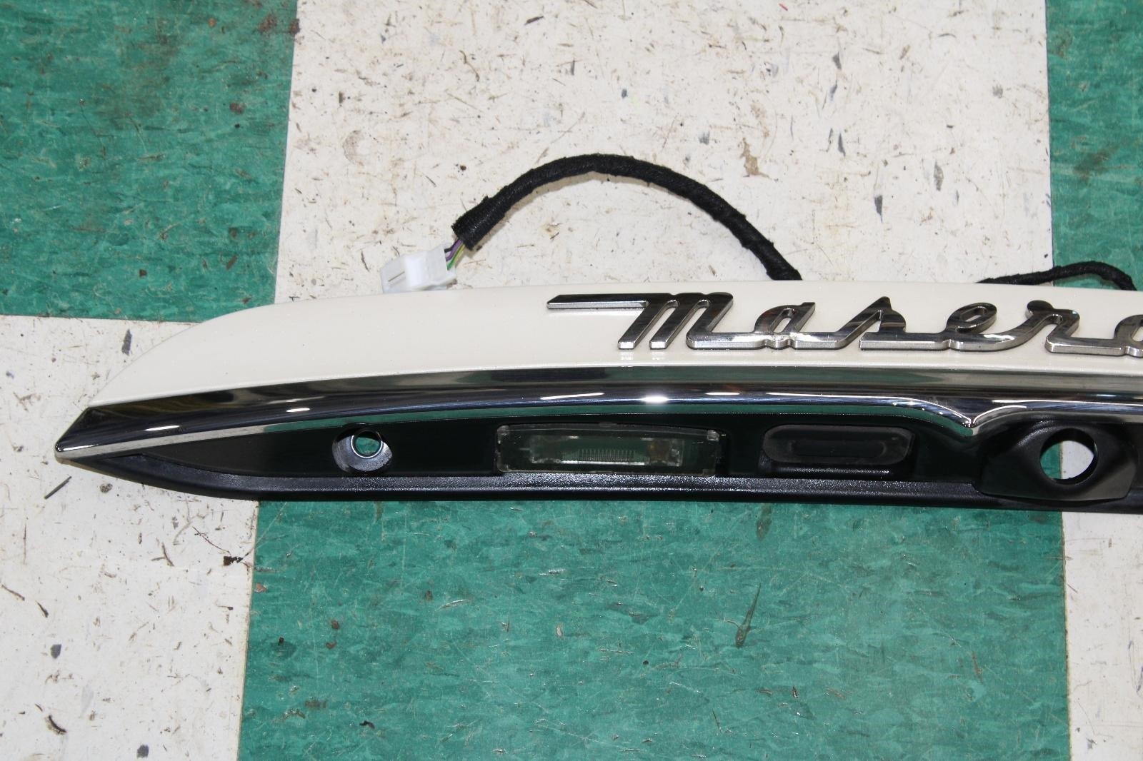 14-17 Ghibli Bianco White Rear Decklid Trunk Finish Panel Chrome OEM Factory WTY