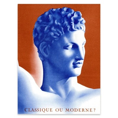 Classique ou Moderne   Blau-Oranger Apollo Poster Wandkunst