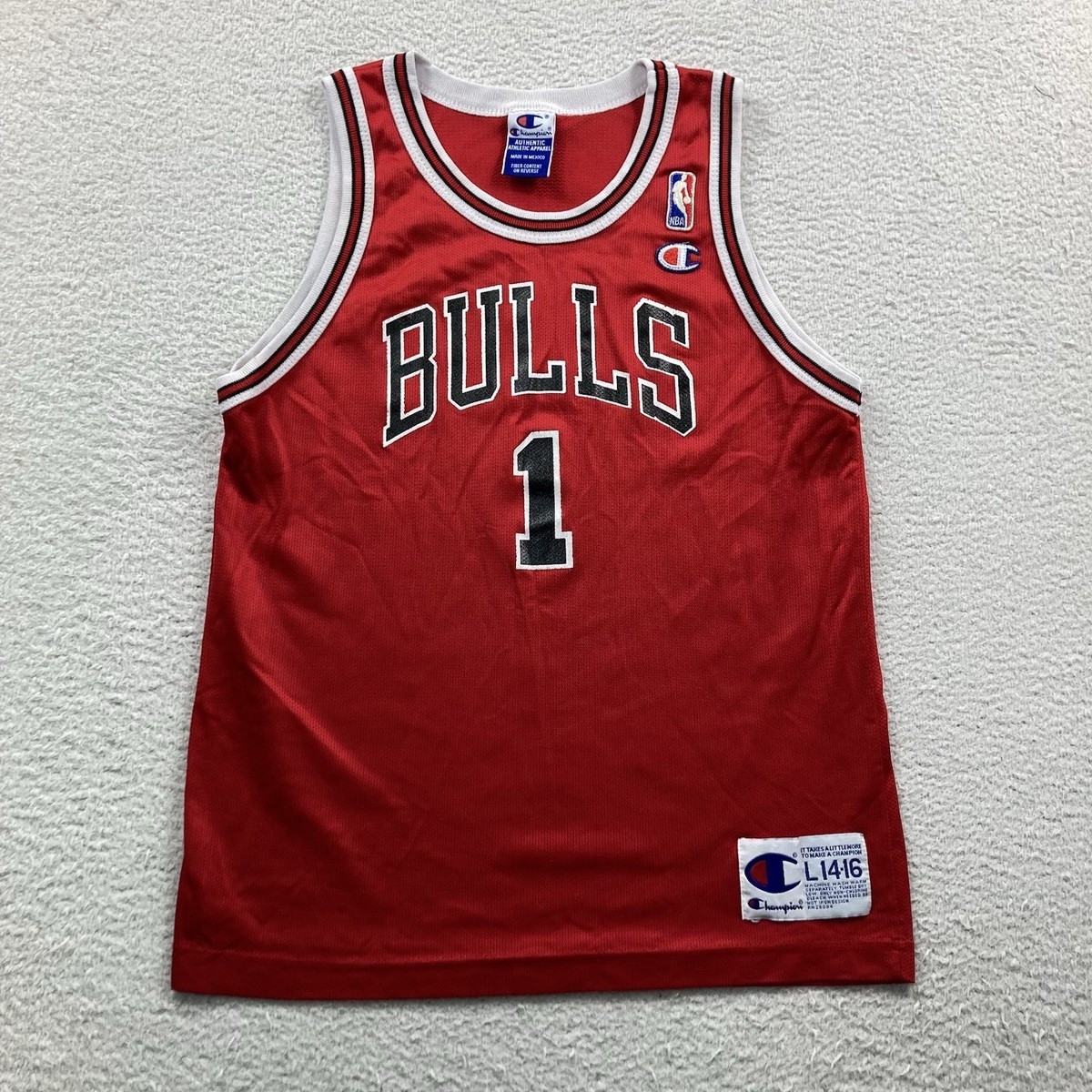 Vintage Champion Chicago Bulls Jersey Youth Large 14/16 Red #1