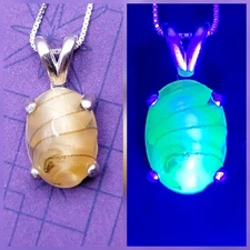 Sterling Uranium Glass Necklace Vintage Yellow Satin Aventurine Glass 925 Silver