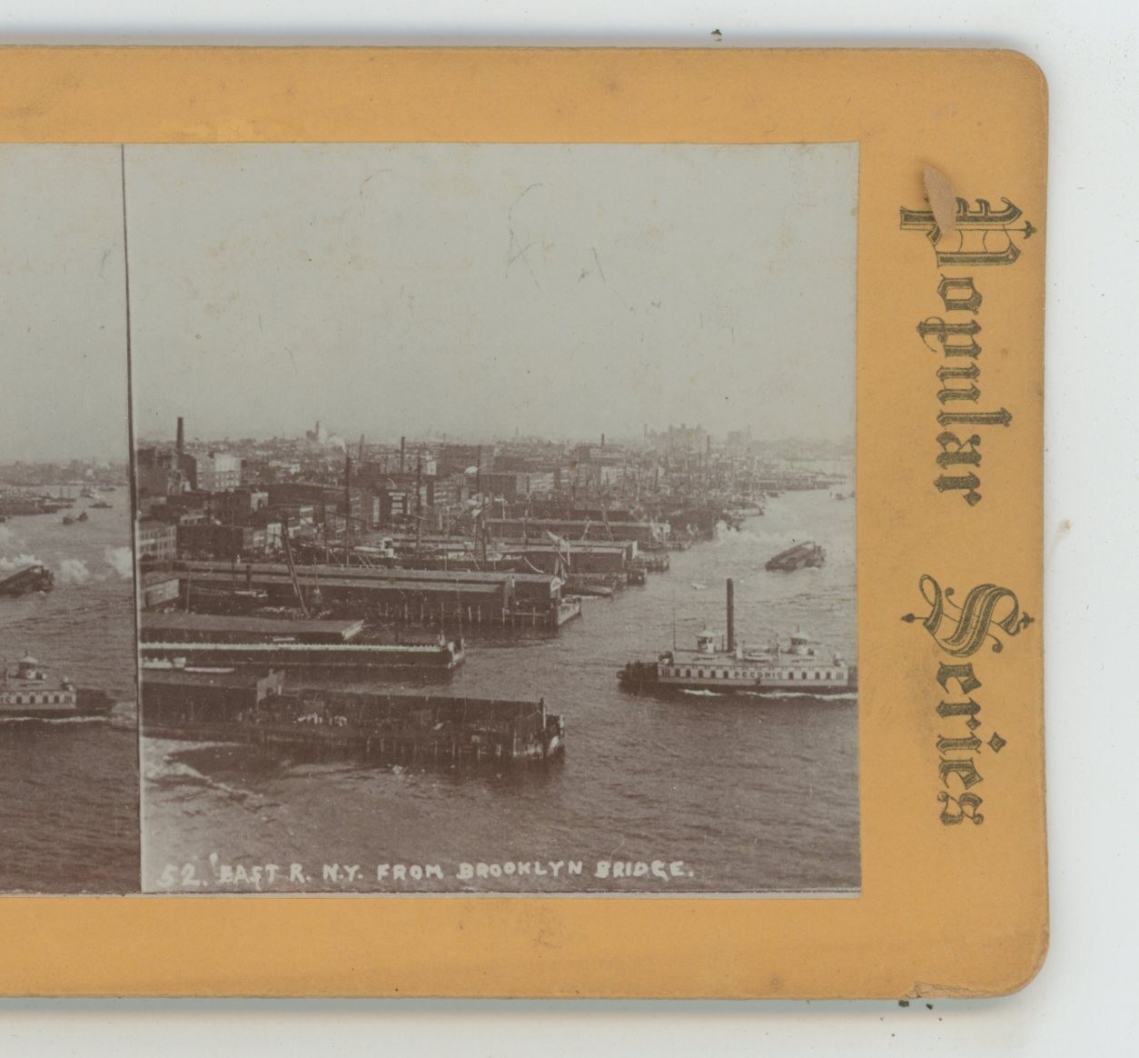 East River from Brooklyn Bridge NY New York Stereoview