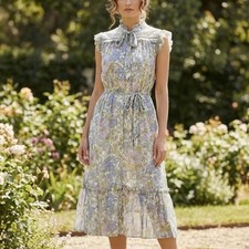 Zimmermann Super Eight Dress Size 0 / 8 AU / 4 US Midi Floral Silk