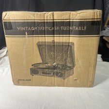 RETROLIFE Vintage Suitcase Turntable Bluetooth, AUX R609 Black New In Box