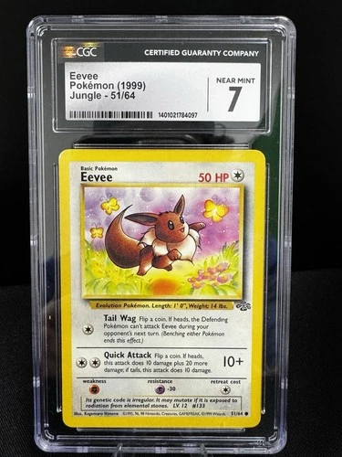 Eevee 51/64 Jungle CGC 7 Near Mint 1999 Pokemon Card
