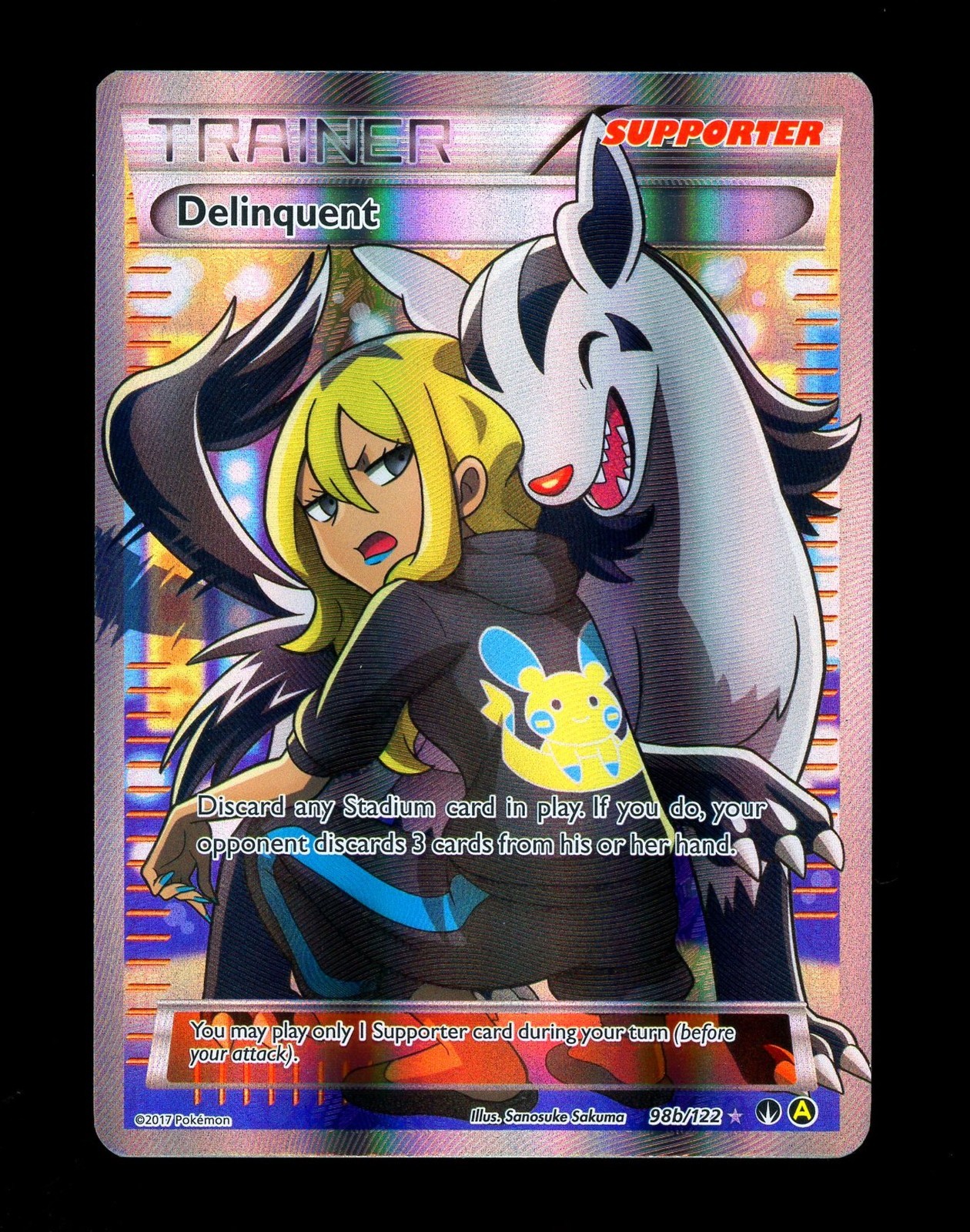 2017 Pokemon DELINQUENT Breakpoint Set FULL ART Holo PROMO Set XY Card 98b/122