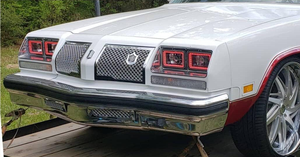 1976 Olds Cutlass 442 chrome grill dual weave mesh Tiarra grille