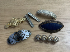 Vintage Barrette Goody Barrettes Butterfly Clasp Bling Clips Lot of 6 1980s