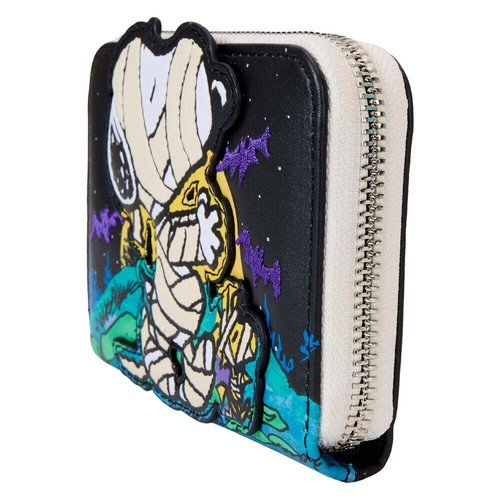 Loungefly Peanuts Snoopy Mummy Haunt Glow Zip Around Wallet Purse Official - Picture 5 of 5