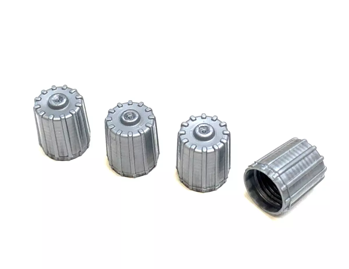 4x BMW TPMS Tyre Pressure Sensor Valve Dust Caps Grey Valve Stem