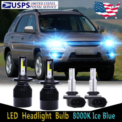 For Kia Sportage 2009-2010 - LED Headlight High Low Beam + Fog Light Bulb 4X C9L