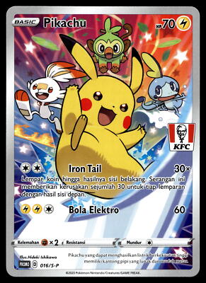 Pikachu - 016/S-P - NM - Indonesian - KFC - Promo - Pokemon - A1