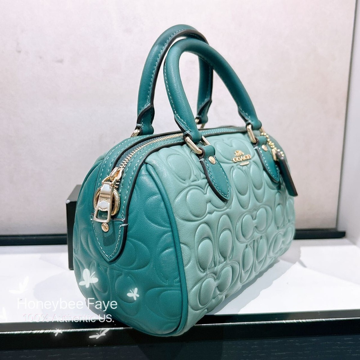 NWT Coach Mini Rowan Crossbody Bag In Blocked Signature Leather