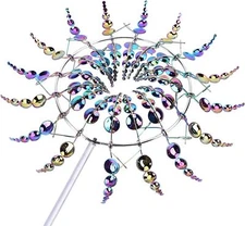 Wind Powered Kinetic Sculpture Unique And Magical Metal Windmill Spinner Garden