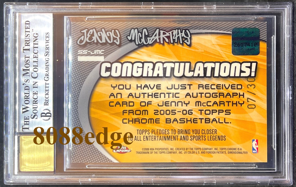 2005-06 TOPPS CHROME SIGNS OF STARDOM AUTO: JENNY McCARTHY #7/30