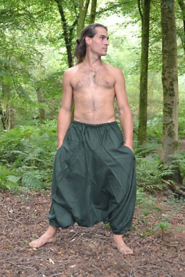 Bio Tunnelzug Baumwolle HAREM Hose, Hippie Boho Genie Afghani Yogahose