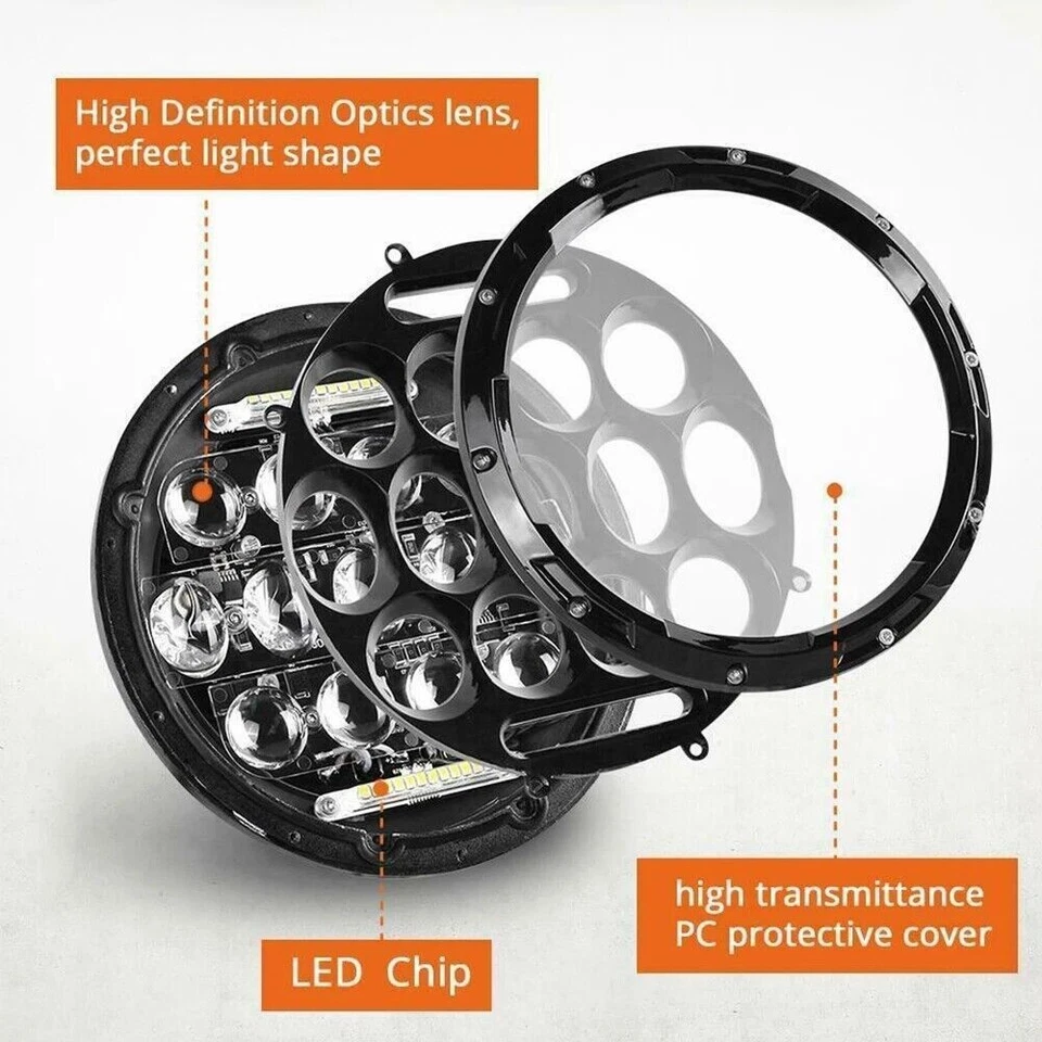 Faro LED de 7 pulgadas alto/bajo + soporte de cubo de carcasa para Kawasaki Vulcan VN 500 Foto 4 de 4