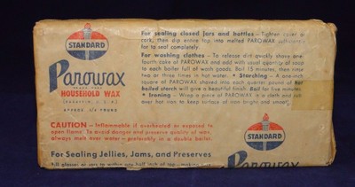 Vintage Standard Oil PAROWAX Household Wax 1/4 Pound Cake Canning/Candles