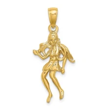 14k Yellow Gold Virgo Zodiac Charm Pendant 2.23g L-29.9mm, W-14.55mm for Mom