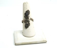 Vintage Mexico Sterling Silver Abalone Inlay Bypass Ring, Size 9