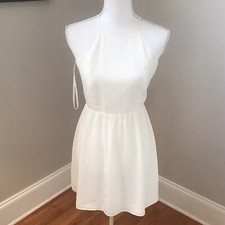 BCBGeneration Womans NWT Off White Lace Back Fit & Flare dress size 2