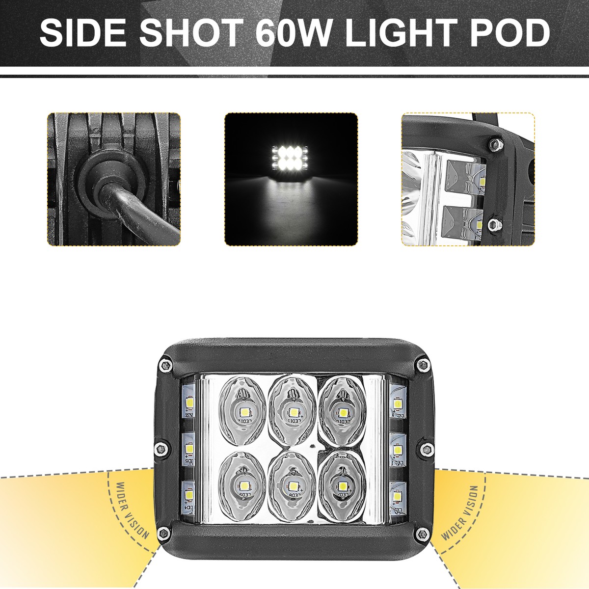 60W 4'' LED Ditch Light Mount Wire Kit For Subaru Outback