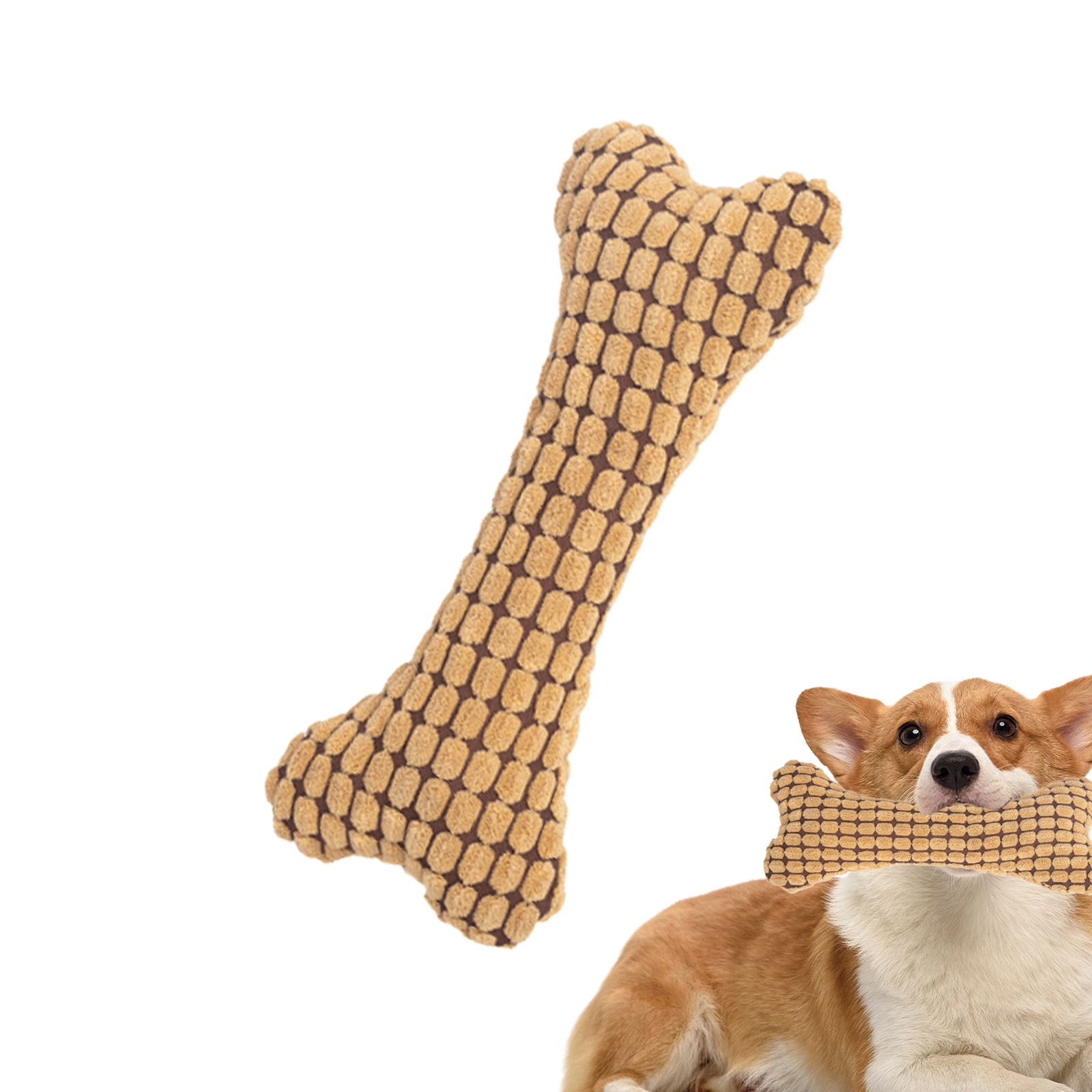 Dog Squeaky Toys Durable Stuffed Bone Plush Chew Toy For Puppy Dogs Pets