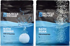 Natural Epsom Salt Bath Bombs for Men and Women - Muscle Recovery 2 Pack