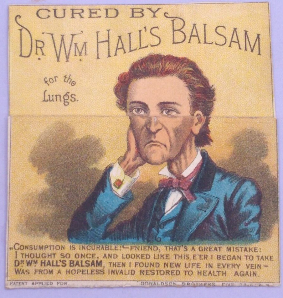 1800s Metamorphic Quack Medicine Dr Wm Halls Balsam New York Trade Card