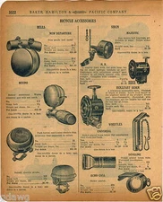 1920 PAPER AD Bicyle Bell Siren Rollfast Horn Bevins New Departure Troxel Saddle