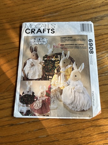 Vtg McCalls Bunny Rabbit Pattern 3760 893 Girl Boy Doll Clothes 3 Sizes Uncut - Picture 4 of 4