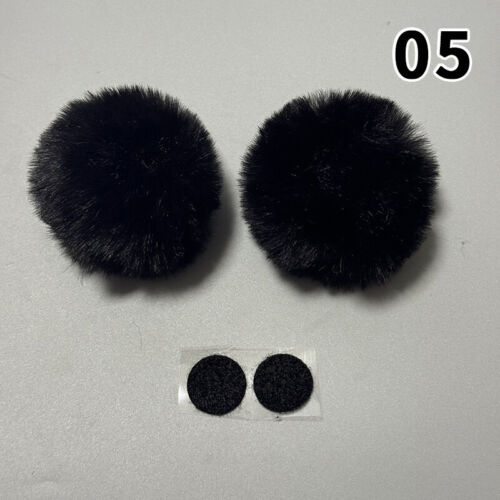 8CM Plush Bear Ear Electric Helmet Decors Accessories Sticker Cosplay Styling - Picture 17 of 29