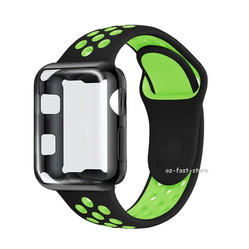 Sports Silicone Strap Watch Band + TPU Cover For Apple iWatch 9 8 7 6 5 4 3 2 SE - Picture 4 of 12