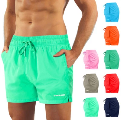Sesto Senso Herren Badehose Modische Farben Badeshorts Innenfutter Beachshorts