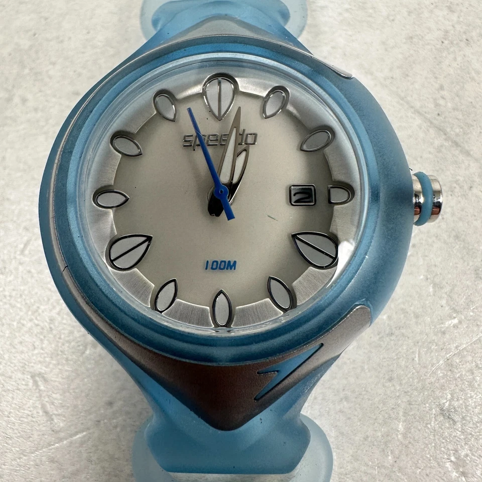 Speedo Watch Womens 34mm Round Date Blue Sport Casual Water Resist New Battery - Image 4 of 4