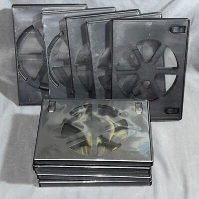 10X EMPTY STANDARD BLACK ECO BOX SINGLE DVD REPLACEMENT CASES VIEW WINDOWS