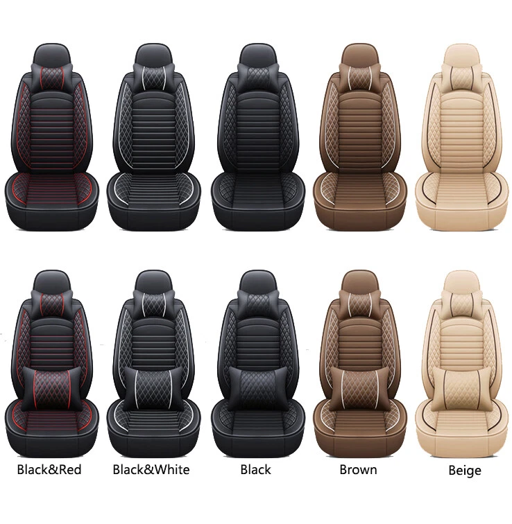 For Mercedes Benz 5 Seats Car Seat Covers Full Set Leather Front Rear Padded Mat — 第 3/4 张图片