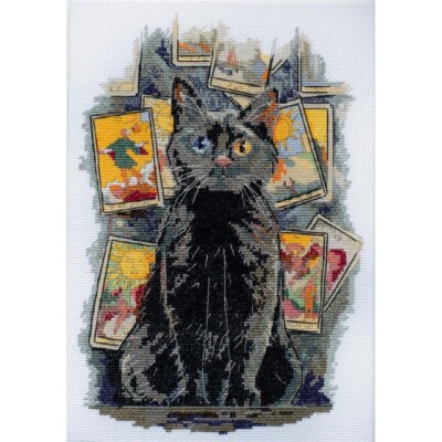 Counted Cross Stitch Kit Cat DIY Abris Art
