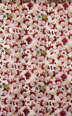 Clear Transparent Santa Present FAUX LEATHER JELLY SHEET 8'' X 12''