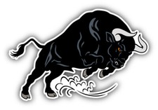 Bull Attack Car Bumper Sticker Decal